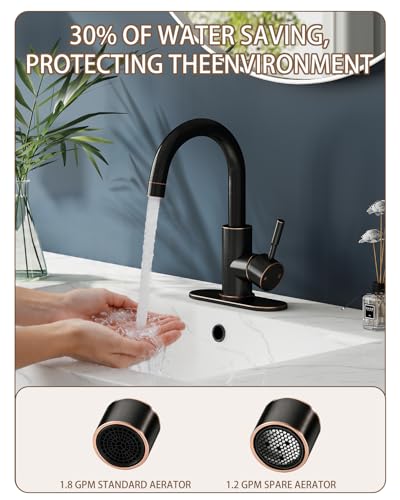 Bathroom Faucets, Bar Sink Faucet Single Hole for Bathroom Kitchen Campers with Pop-Up Drain Hose, Suitable for Farmhouse Vanity Lavatory - color: Oil Rubbed Bronze, style: Classic