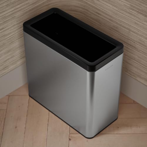 Kohler K-31313-ST 12-Liter Open-Top Trash Can, Stainless Steel - color: Stainless Steel, size: 3.1 Gallon - Open Top
