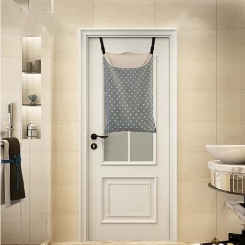 Adjustable Space Saving Door Hanging Laundry Hamper Bag Dorm Laundry Bag,Wide Open Top Over The Door Laundry Hamper with Free Hanging Hooks
