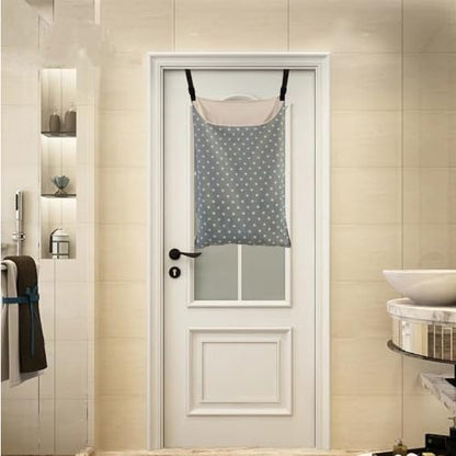 Adjustable Space Saving Door Hanging Laundry Hamper Bag Dorm Laundry Bag,Wide Open Top Over The Door Laundry Hamper with Free Hanging Hooks