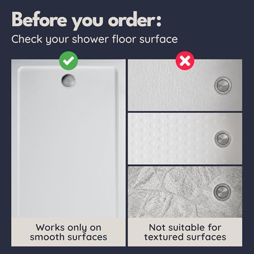 homerella Square Shower Mat Non Slip Anti Mold 21x21 Anti Slip Shower Mat | 100% BPA Free, Mildew Resistant, Machine Washable, Shower Mats for Inside Shower, Shower Floor Mat Mat Non Slip EU Certified - color: White