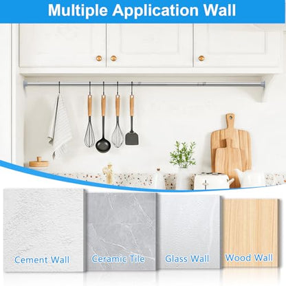 MEXAU 2 Pack White Spring Tension Curtain Rods 16-37 Inch Small Shower Rod | Adjustable Tension Rods No Drilling for Window, Bathroom, Closet, 7/8"Spring Tension Rods,Small Shower Curtain Rod,Iron - color: White-2P, size: 16-37 inch