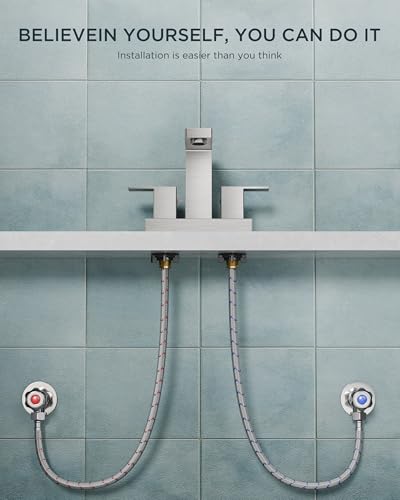 FORIOUS 4 Inch Brushed Nickel Bathroom Faucet Centerset 2 Hole, Commercial | Wholesale Brushed Nickel Centerset Bathroom Faucet Silver 2 Handles, 4" Bathroom Sink Faucet Brushed Nickel Centerset Set - color: Stainless Steel, style: Classic