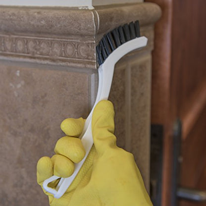 SPARTA Grout Brush with Stiff Nylon Bristles, 8 Inch, White | Flo-Pac, Stiff Crimped Nylon Bristles, 2.75-Inch Brush Section, Narrow Crevices, BPA Free - color: White, size: 8 Inches
