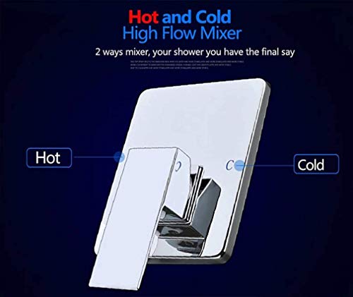 Cascada Luxury 10" Square Wall Mounted Thermostatic Shower System With Automated LED Light RGB Color - Stainless Steel (10 Inch, Antique Brass) - color: Antique Brass