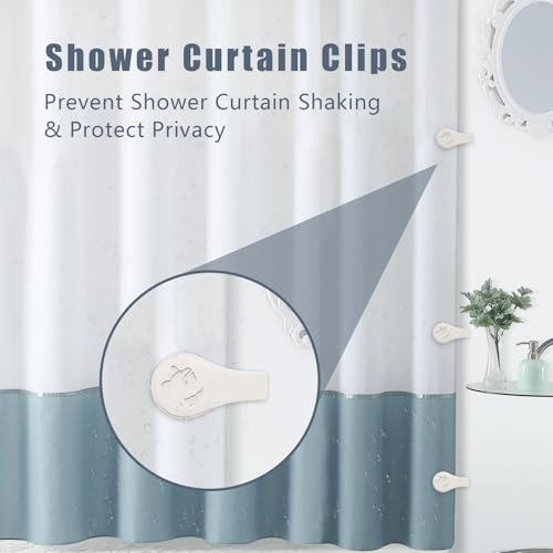 Magnetic Silicone Shower Curtain Clips for Liner 6 Packs (White) | Self Adhesive, Windproof Splash Holders, Prevent Water Splashing Out, Shower Curtains Keeper, Keep Curtain Closed to Wall - size: 3.5"W x 1.1"L (Pack of 6)