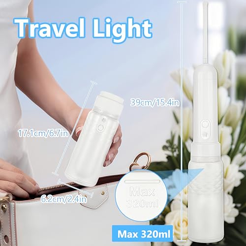 Joyzan Portable Bidet for Travel,320ML Electric Rechargeable Bidet Handheld | Waterproof Pocket Toilet Bottle Sprayer 3 Modes Cordless Personal Hygiene Postpartum Care Camping Women Men Baby Cleaning