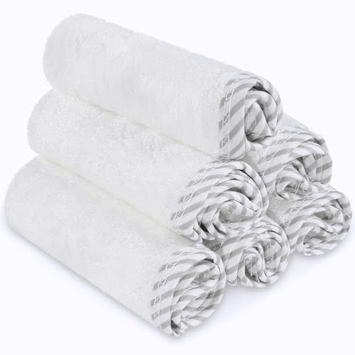 San Francisco Baby Bamboo Rayon Washcloths for Newborn - Soft, Absorbent, 6-Piece, White - color: White
