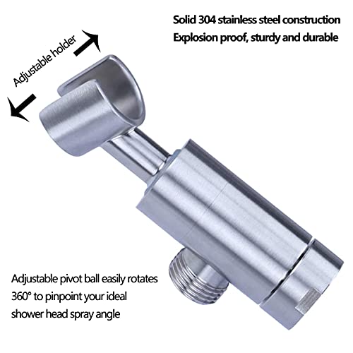 Shower Arm Holder for Handheld Shower Head, Adjustable Mount Bracket, G 1/2 3-Way Shower Arm Adapter with Swivel Ball,Universal Mount,Full copper arm - color: Full copper arm