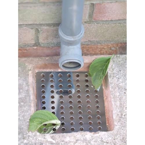 15x15 Centimeter Rustproof Stainless Steel Swirl Drain Covers - Hopper Lids - Outdoor Drain Cover - Metal Drain Covers Outdoor (1 Pack)