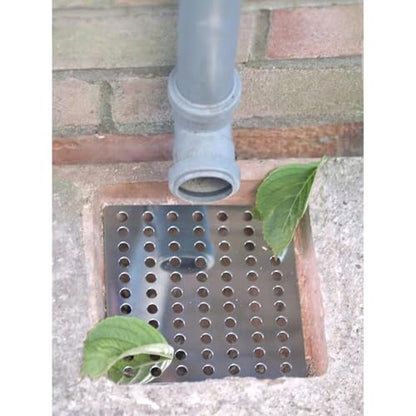 15x15 Centimeter Rustproof Stainless Steel Swirl Drain Covers - Hopper Lids - Outdoor Drain Cover - Metal Drain Covers Outdoor (1 Pack)