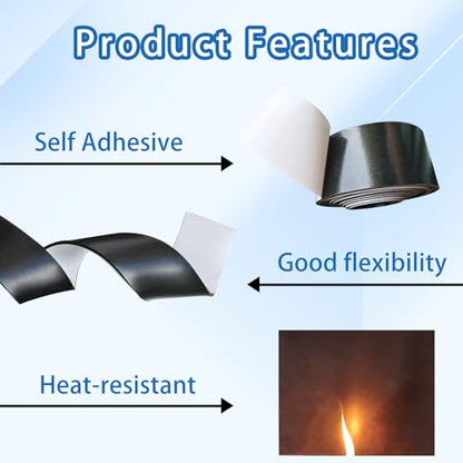 Black Adhesive Rubber Strip, 1/8 (.125)" Thick X 2" Wide X 10'Long | Solid Rubber Roll with Self Adhesive for Anti-Slip Anti-Vibration DIY Gaskets Crafts Sealing Supports Protection - size: 2"X10'X1/8,With Adhesive