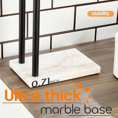 Towel Racks Matte Black Free Standing 2-Tier Hand Towel Holder for Bathroom Vanity Countertop with Thicken Steady Marble Base, Stainless Steel AN7003MB - color: Matte Black, size: 2-Bar