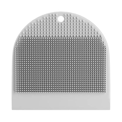 Sink Scrub Brush - Flexible Non Scratch Silicone Scrubber, Suction Cup Cleaning Tool, Built in Squeegee Cleaner | Scrubbing Brush for Bathroom Shower Glass Countertops - color: Gray