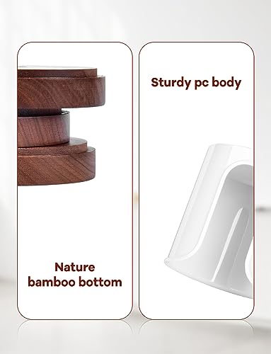 Premium Bathroom Cup Dispenser - Compact Cup Holder for Dixie 3 oz Cups, 3 4 Ounce Mouthwash Cup Dispenser - PC/Walnut, White, Pack of 2 - color: White/Walnut/2Pack