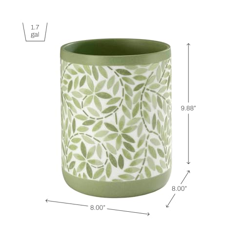 Avanti Linens - Wastebasket, Resin Accessories, Guest Bathroom Essentials (Stratford Collection, Green) - size: Wastebasket