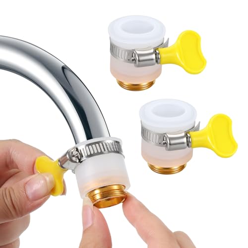 2 Pcs Faucet Hose Adapter, Kitchen Sink Faucet Adapter to Garden Hose Compatible with Multi-Water Filters, with 14-24mm Inner Diameter