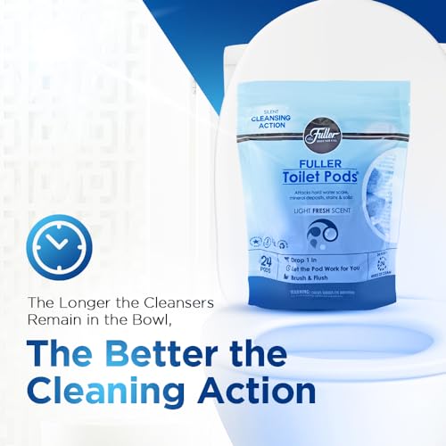 Fuller Brush Toilet Bowl Cleaner Pods - Water Soluble Tablet Cleansers, Cleans Descales & Refreshes Bathroom Toilets Removes Odors Soils & Stains Light Fresh Scent Ideal for Homes & Businesses 1-Pack - size: 24 Count (Pack of 1)