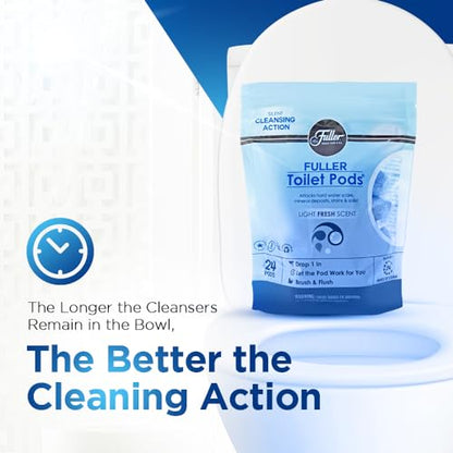 Fuller Brush Toilet Bowl Cleaner Pods - Water Soluble Tablet Cleansers, Cleans Descales & Refreshes Bathroom Toilets Removes Odors Soils & Stains Light Fresh Scent Ideal for Homes & Businesses 1-Pack - size: 24 Count (Pack of 1)