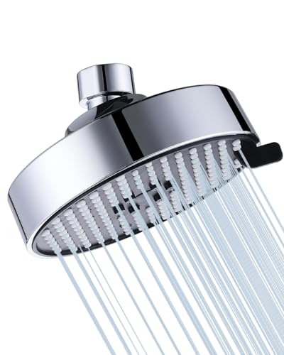 Bovepin 3 functions Rainfall Shower Head Replacement with 1.5 GMP Flow | G1/2" Universal Fitting, 360° Adjustable Brass Ball Joint, 1-Min Easy Install & Easy Clean, Chrome