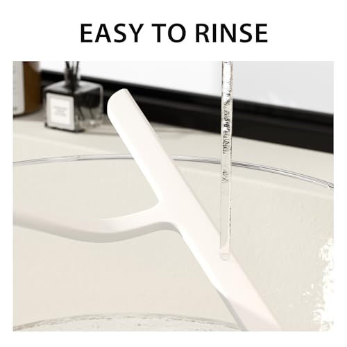 Shower Squeegee for Shower Glass, Bathroom Glass Cleaning Tool with Hook Mount, Squeegee for Glass Doors, Window Cleaning, Tile Shower Walls (White) - color: White