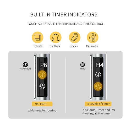 Z&Zhanle Heated Towel Rack for Bathroom,Wall Mounted Electric Towel Rack with Timer and LED Indicator, 9-Bar Towel Warmer, Stainless Steel Polished, Hard-Wired/Plug-in