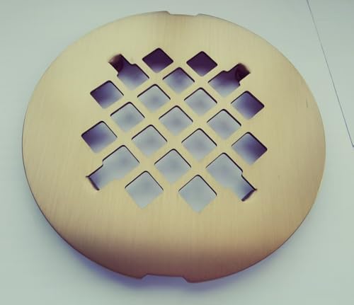 4-1/4 inches Snap-On Round Shower Drain Cover, Stainless Steel (Brushed Gold) - color: Brushed Gold