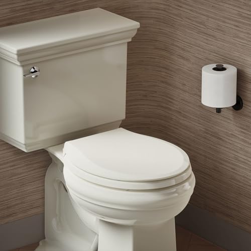 KOHLER 4639-RL-96 Cachet ReadyLatch Round Toilet Seat Soft Close, Biscuit - color: Biscuit, size: Round