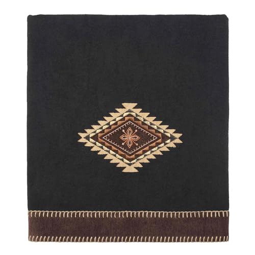 Avanti Linens - 3pc Towel Set, Soft & Absorbent Cotton Towels (Mojave Collection, Black) - color: Black, size: 3pc Towel Set