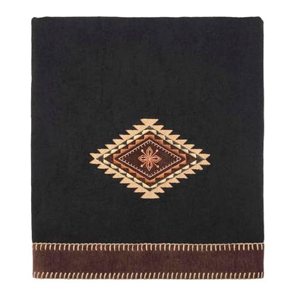Avanti Linens - 3pc Towel Set, Soft & Absorbent Cotton Towels (Mojave Collection, Black) - color: Black, size: 3pc Towel Set