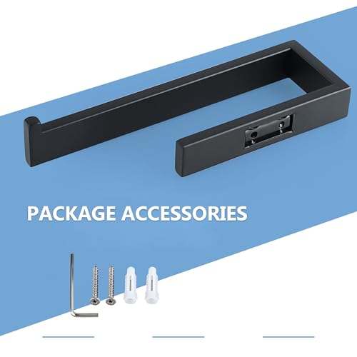 Sayayo Matte Black Hand Towel Holder, Towel Bar for Bathroom Wall 10 Inch | SUS304 Stainless Steel Towel Ring, Kitchen Towel Rack Modern Square - color: Matte Black
