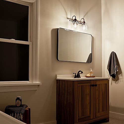 Kichler Avery 14.75" 2 Light Vanity Light with Clear Seeded Glass in Olde Bronze - color: Old Bronze, size: 2-Light