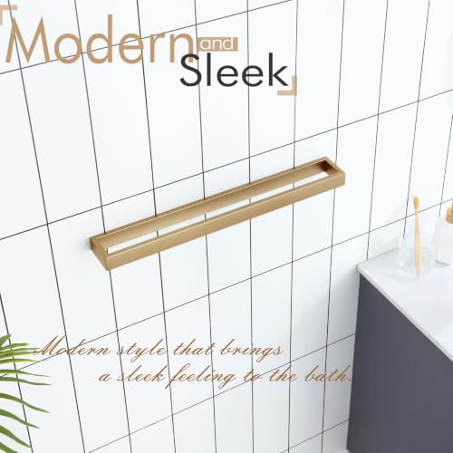 KOKOSIRI Towel Bar for Bathroom Wall Mount Bath Towel Holder 24-Inch Kitchen Rack Champagne Bronze Stainless Steel, 1 Pack B4008CPG-L24 - color: Champagne Bronze, size: 24-Inch