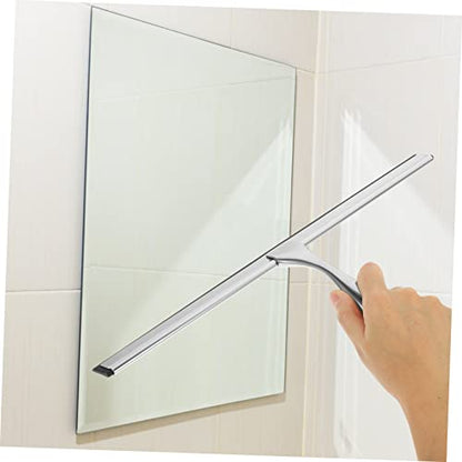 Stainless Steel Shower Squeegee Adhesive Hook 14-Inch Blade Window Cleaner for Shower Glass Doors Car Windows and Bathroom Use
