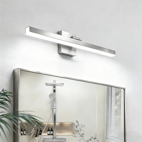 IZORRO Modern Bathroom Vanity Light 16 inch, Rotatable, 12W Dimmable Led Bathroom Light Fixture Over Mirror, Chrome Vanity Light Bar (Cool White 6000K) - color: Chrome-6000K, size: 16 inch