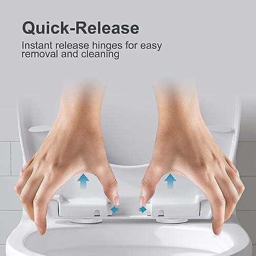 Elongated Toilet Seat For HOROW T0338W Series, Soft Closing Seat & Quick Release, Plastic