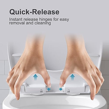 Elongated Toilet Seat For HOROW T0338W Series, Soft Closing Seat & Quick Release, Plastic