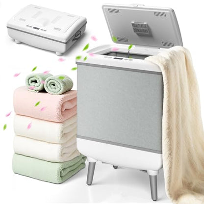 AGLUCKY Foldable Towel Warmer, 35L Large Capacity PTC Heater | Aromatherapy & Heat/Delay Timer, Fits Up to Three Oversized 45"x70" Towels, ETL Certified Towel Dry for Home Spa