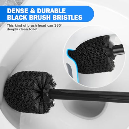 Toilet Plunger and Brush Set, Bowl Brush and Heavy Duty Toilet Brush with Ventilated Holder, 2-in-1 Toilet Brush and Plunger Combo for Bathroom Deeply Cleaning - color: Style 3