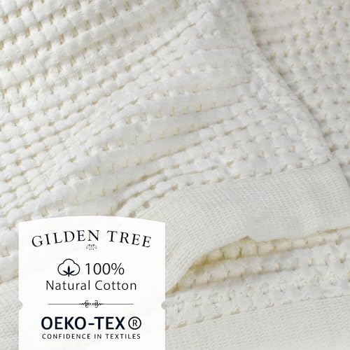 GILDEN TREE Waffle Towel Set Quick Dry Thin | 2 Bath Towels | 2 Hand Towels | 2 Washcloths, Modern Style (Cream) - color: Cream, size: Bath Towel Set