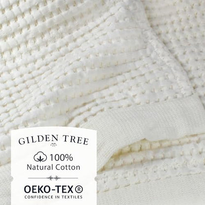 GILDEN TREE Waffle Towel Set Quick Dry Thin | 2 Bath Towels | 2 Hand Towels | 2 Washcloths, Modern Style (Cream) - color: Cream, size: Bath Towel Set