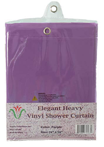 Venice Elegant Home Heavy Duty Vinyl Shower Curtain Liner with 12 Metal Grommets Purple - color: Purple