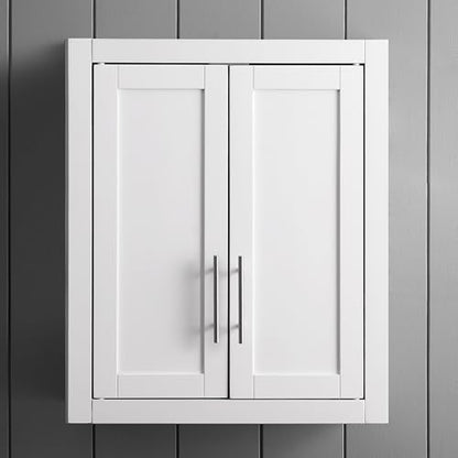 Crosley Furniture Savannah Wall Mounted Bathroom Storage Medicine Cabinet with Shelves, Snow - color: Snow, style: Wall Cabinet