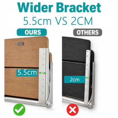 Upgraded Wide Bracket Wall Mounted Folding Shower Seat, Heavy Duty Waterproof Fold Down Shower Bench with Stainless Steel Bracket, Foldable Shower Chair for Inside Shower, 400 lbs Capacity, Brown - color: Brown
