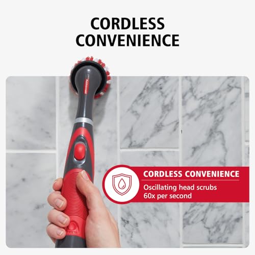 Rubbermaid Reveal Power Scrubber 18-Piece Kit, Cordless Electric Battery Powered Scrub Brush, Water Resistant, for Home/Kitchen/Bathroom/Grout/Tile/Shower/Tub - style: 18-Piece Kit