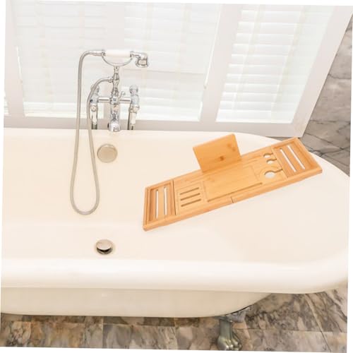 Bamboo Bathtub Rack Expandable Spa Tray Bath Tub Organizer Non-Slip Spa Accessories
