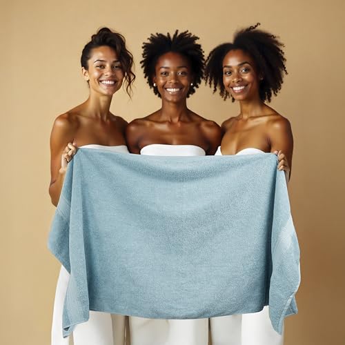 HILLFAIR 12-Piece Cotton Bath Towel Set - 600 GSM - Hotel Spa Towels - 2 Bath, 4 Hand, 6 Washcloths - Absorbent Soft Cotton - Ocean Blue - color: Ocean Blue, size: 12 Piece Towel Set