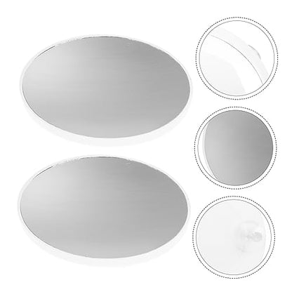 Mikinona 2pcs Suction Cup Magnifying Mirror Lighted Makeup Mirror Magnification Wall Mount for Bathroom