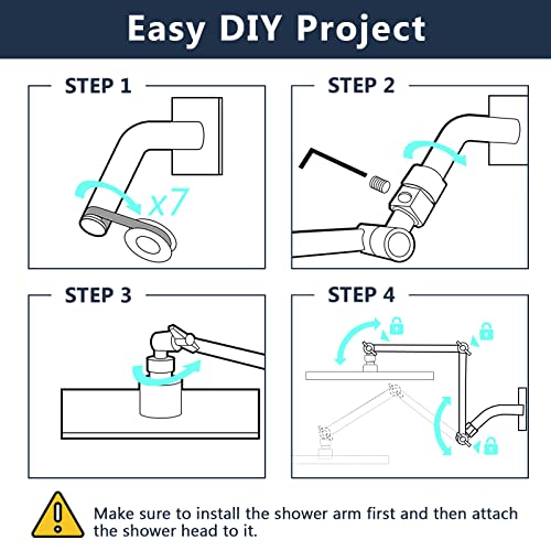 PDPBath Shower Extension Arm, 16" Upgrade Solid Brass Shower Head Extender, Adjustable Height Extended with G1/2 Universal Connection for Rain & Handheld Shower Head - Oil Rubbed Bronze - color: Oil Rubbed Bronze, style: 8 Inch + 8 Inch