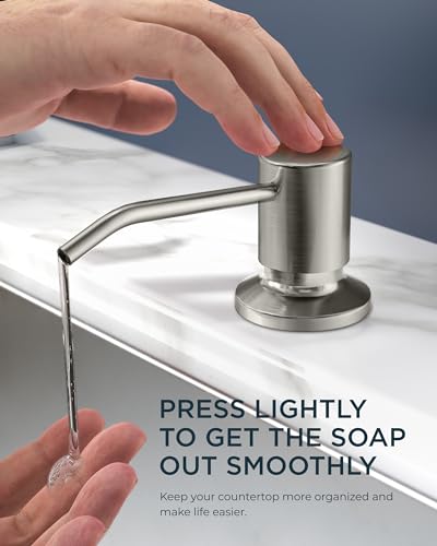 FORIOUS Kitchen Faucet with Soap Dispenser, Stainless Steel, Brushed Nickel | Pull Down Sprayer, High Arc Single Handle, Classic 3 Modes Bar Sink Faucet with Deck Plate, Suitable for Rv Laundry Camper - color: Stainless Steel, style: Classic